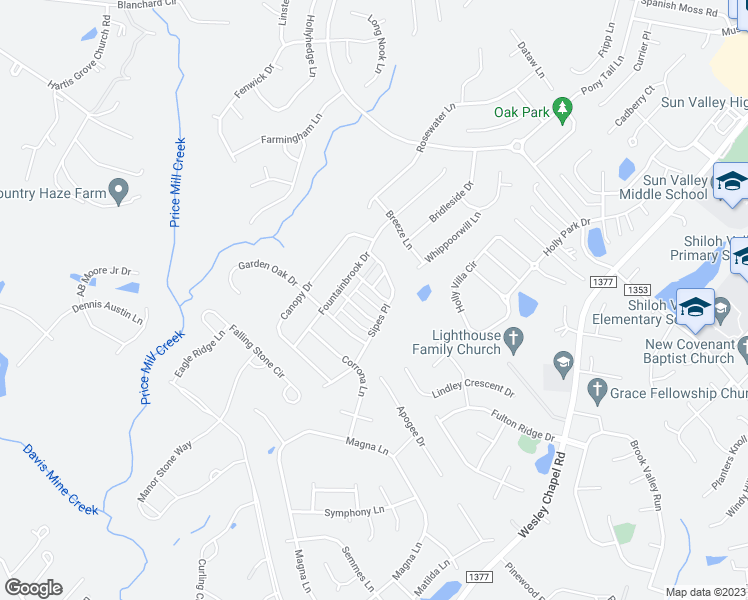 map of restaurants, bars, coffee shops, grocery stores, and more near 2006 Envoy Lane in Indian Trail
