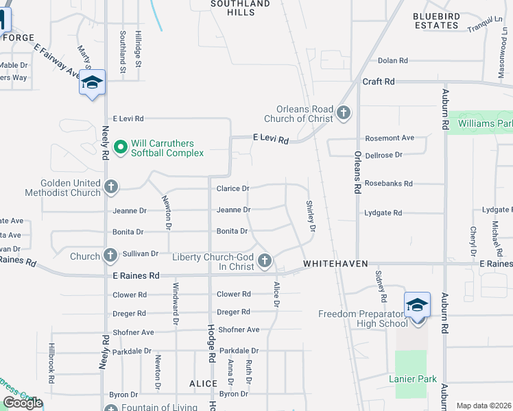 map of restaurants, bars, coffee shops, grocery stores, and more near 524 Jeanne Drive in Memphis