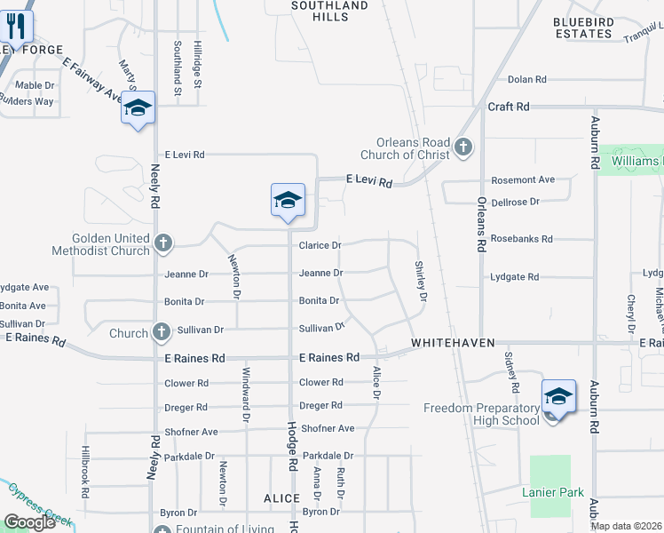 map of restaurants, bars, coffee shops, grocery stores, and more near 484 Jeanne Drive in Memphis