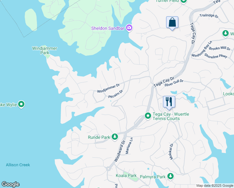 map of restaurants, bars, coffee shops, grocery stores, and more near 9200 Pitcairn Drive in Tega Cay