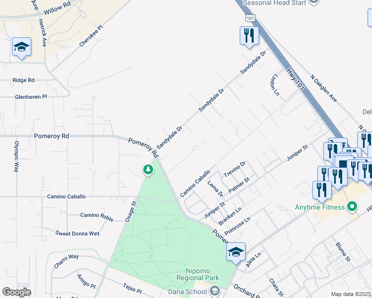 map of restaurants, bars, coffee shops, grocery stores, and more near 788 Inga Road in Nipomo