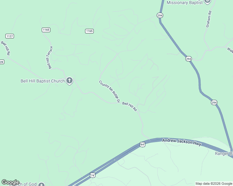 map of restaurants, bars, coffee shops, grocery stores, and more near 56 Country Mountain Ridge Drive in Murphy