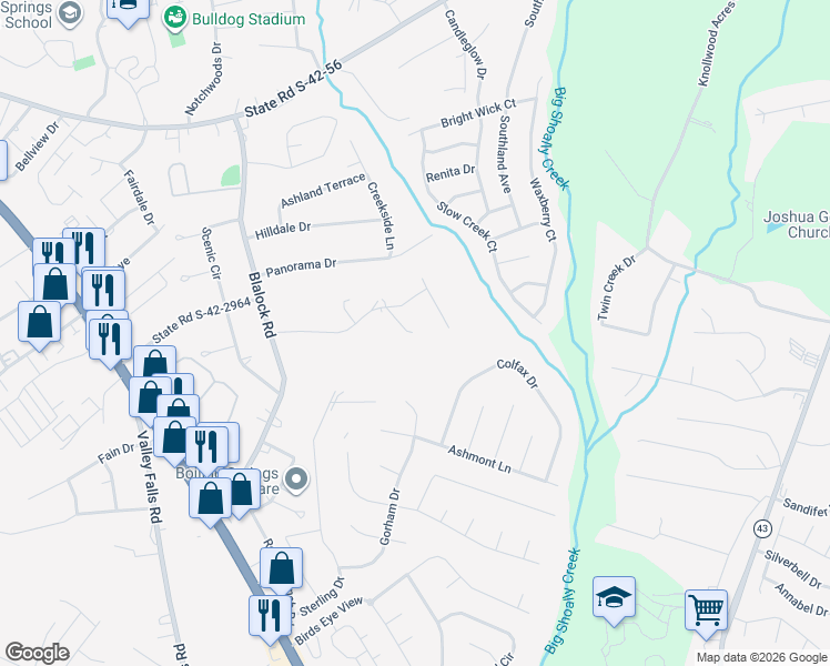 map of restaurants, bars, coffee shops, grocery stores, and more near 334 Marlowe Road in Boiling Springs