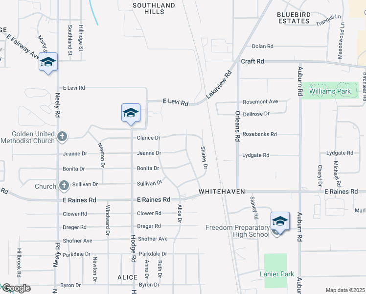 map of restaurants, bars, coffee shops, grocery stores, and more near 564 Jeanne Drive in Memphis