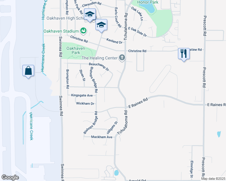 map of restaurants, bars, coffee shops, grocery stores, and more near 3215 Queensgate Avenue in Memphis