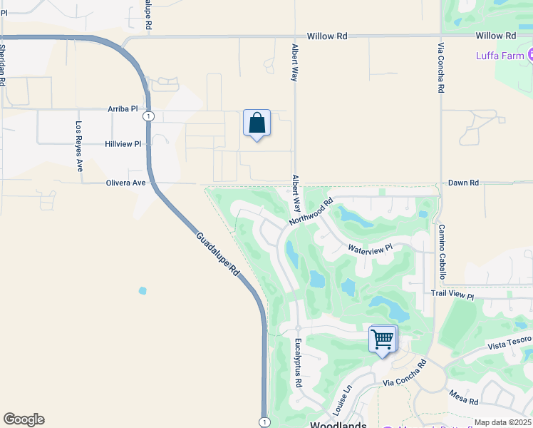 map of restaurants, bars, coffee shops, grocery stores, and more near 1830 Nathan Way in Nipomo