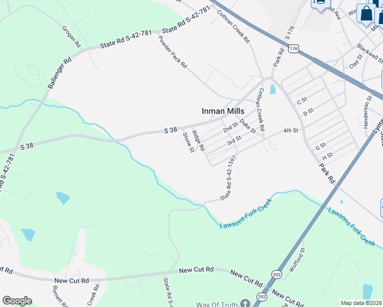 map of restaurants, bars, coffee shops, grocery stores, and more near 14 Stone Street in Inman