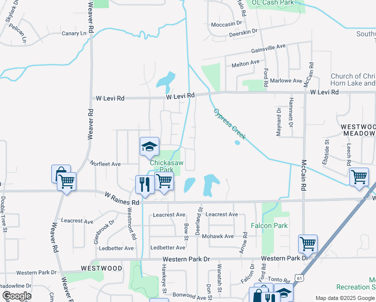 map of restaurants, bars, coffee shops, grocery stores, and more near 4032 Gigem Drive in Memphis