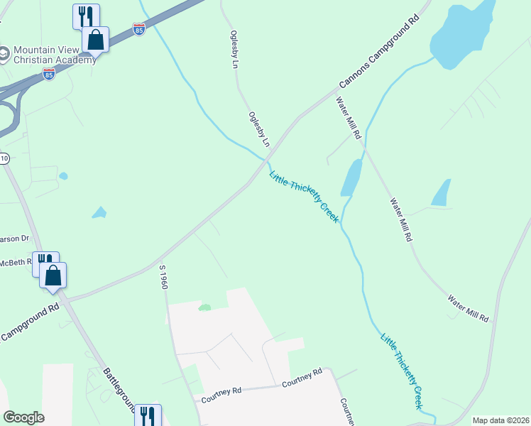 map of restaurants, bars, coffee shops, grocery stores, and more near 5322 Cannons Campground Road in Cowpens