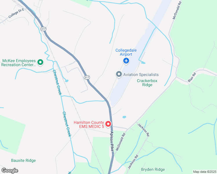map of restaurants, bars, coffee shops, grocery stores, and more near 5017 Bess Moore Road in Apison