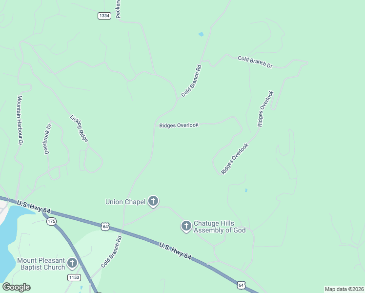 map of restaurants, bars, coffee shops, grocery stores, and more near 291 Cold Branch Drive in Hayesville