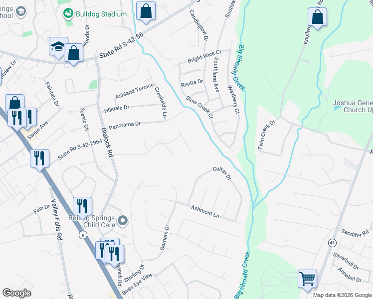 map of restaurants, bars, coffee shops, grocery stores, and more near 334 Marlowe Road in Boiling Springs