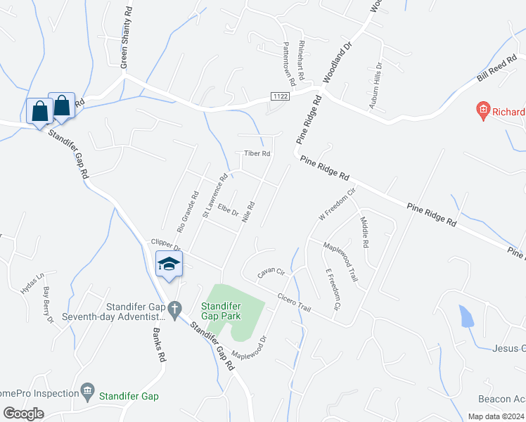 map of restaurants, bars, coffee shops, grocery stores, and more near 2809 Hidden Trail Lane in Chattanooga