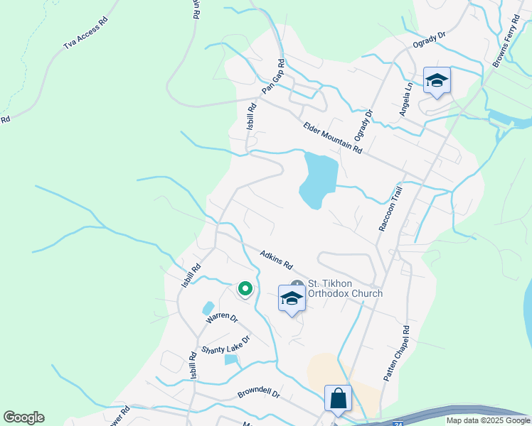 map of restaurants, bars, coffee shops, grocery stores, and more near 3315 Pioneer Drive in Chattanooga