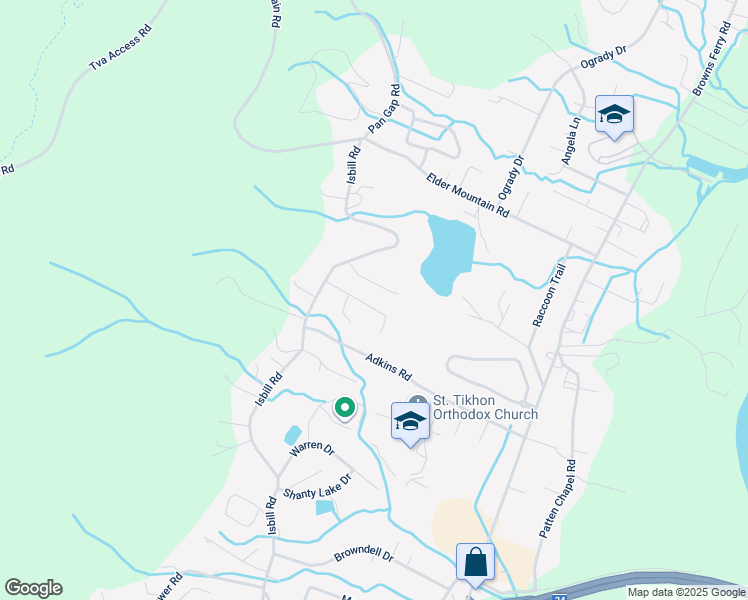 map of restaurants, bars, coffee shops, grocery stores, and more near 3315 Pioneer Drive in Chattanooga