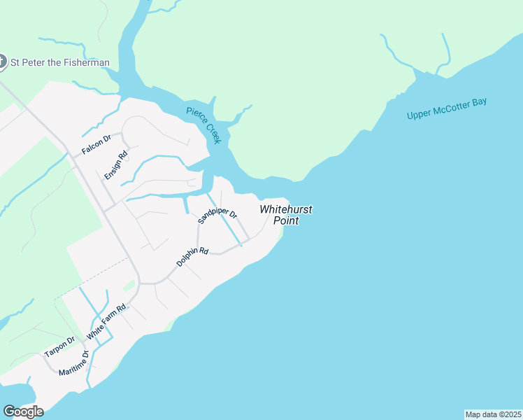map of restaurants, bars, coffee shops, grocery stores, and more near 6045 Dolphin Road in Oriental