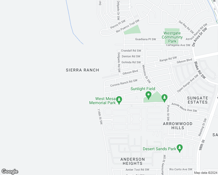 map of restaurants, bars, coffee shops, grocery stores, and more near 10824 Corona Ranch Road Southwest in Albuquerque