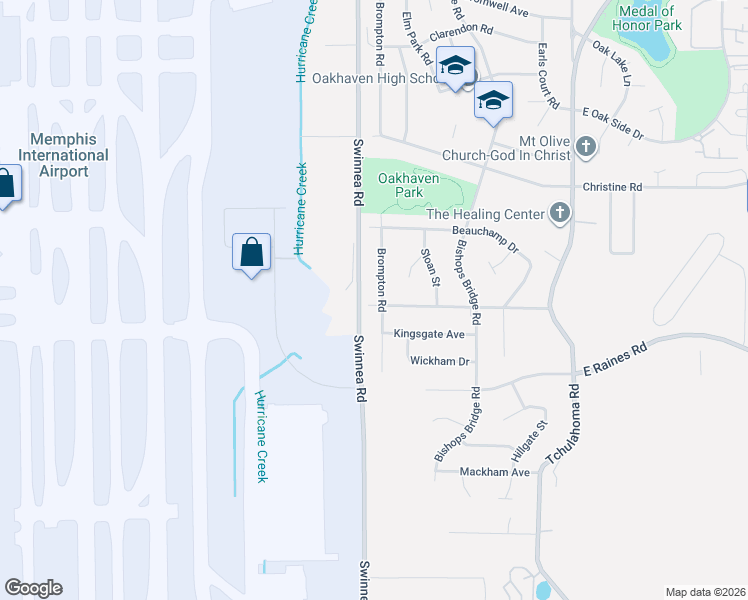 map of restaurants, bars, coffee shops, grocery stores, and more near 2989 Queensgate Avenue in Memphis