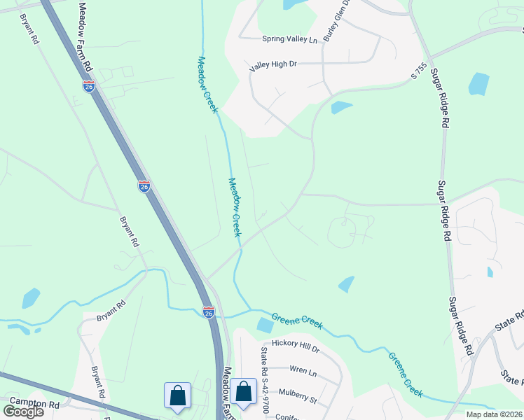 map of restaurants, bars, coffee shops, grocery stores, and more near 421 State Road S-42-820 in Inman