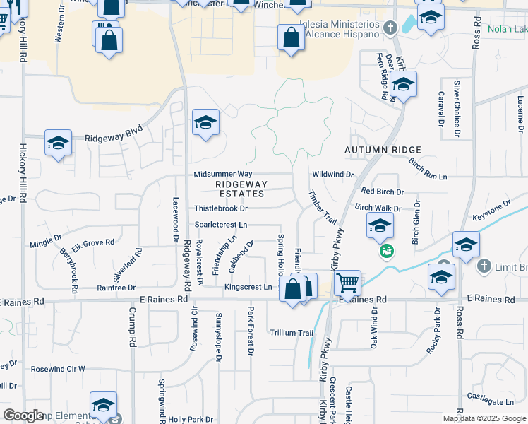 map of restaurants, bars, coffee shops, grocery stores, and more near 6343 Thistlebrook Drive in Memphis