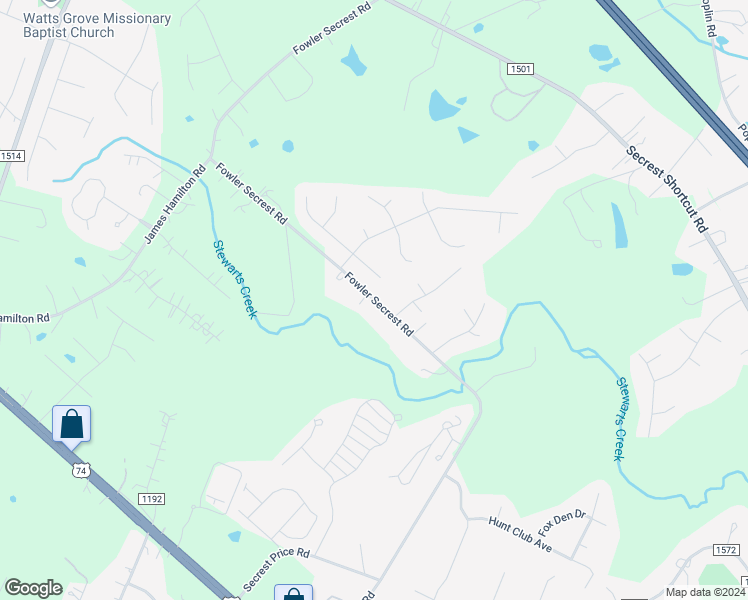 map of restaurants, bars, coffee shops, grocery stores, and more near 2801 Fowler Secrest Road in Monroe