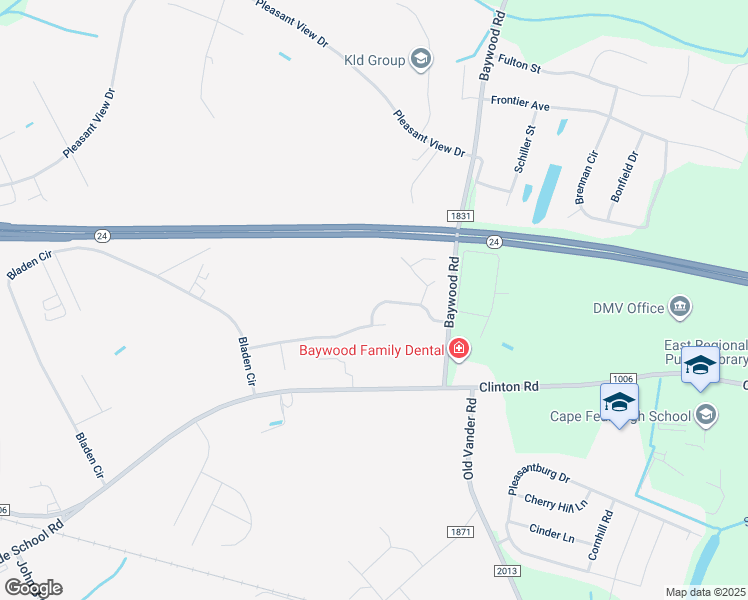 map of restaurants, bars, coffee shops, grocery stores, and more near Raccoon Path in Vander