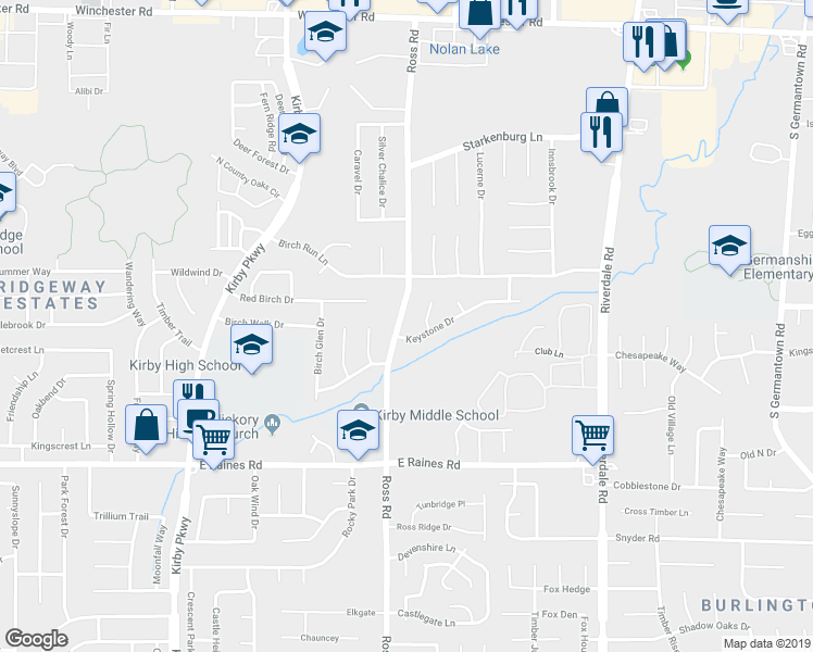 map of restaurants, bars, coffee shops, grocery stores, and more near 3998 Ross Road in Memphis