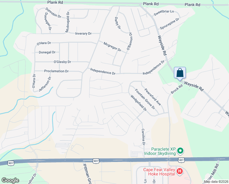 map of restaurants, bars, coffee shops, grocery stores, and more near 135 Tipperary Street in Raeford