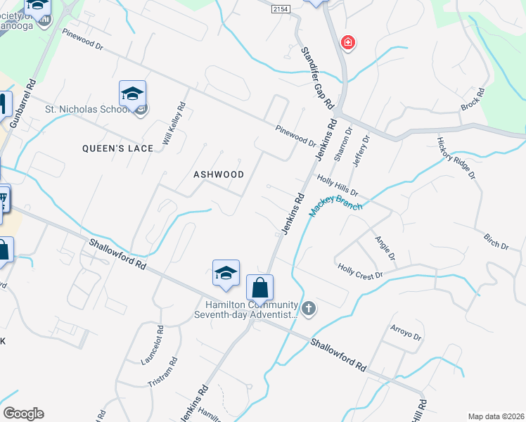map of restaurants, bars, coffee shops, grocery stores, and more near 7830 Laurelton Drive in Chattanooga