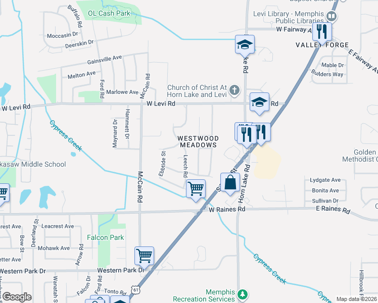 map of restaurants, bars, coffee shops, grocery stores, and more near 335 Lillian Drive in Memphis