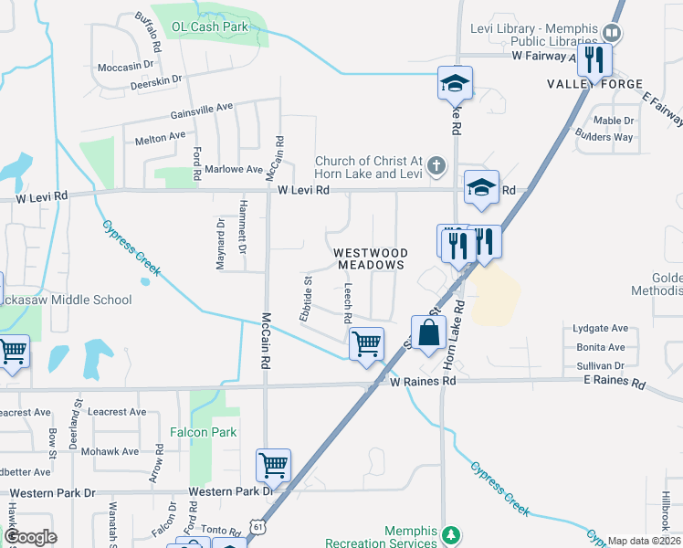 map of restaurants, bars, coffee shops, grocery stores, and more near 335 Lillian Drive in Memphis