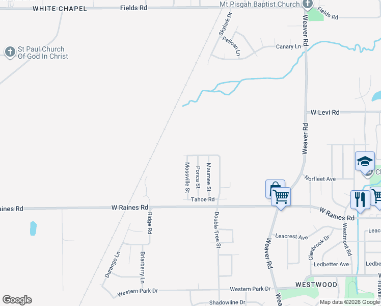 map of restaurants, bars, coffee shops, grocery stores, and more near 1270 Chickamauga Avenue in Memphis