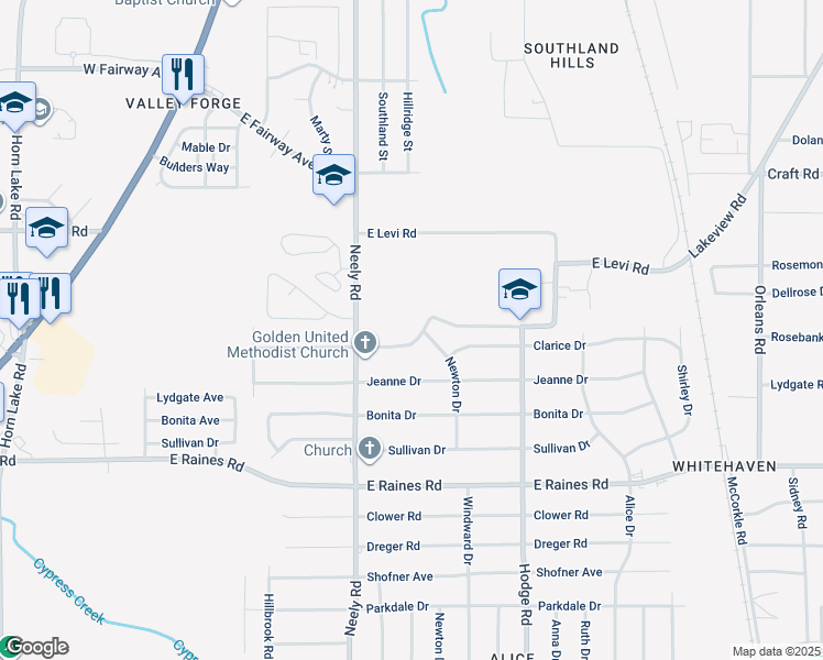 map of restaurants, bars, coffee shops, grocery stores, and more near 308 Ivan Road in Memphis