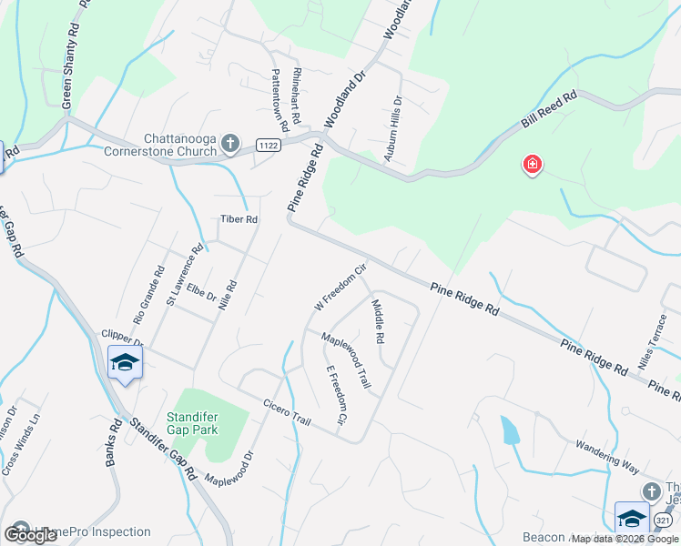 map of restaurants, bars, coffee shops, grocery stores, and more near 4083 West Freedom Circle in Ooltewah