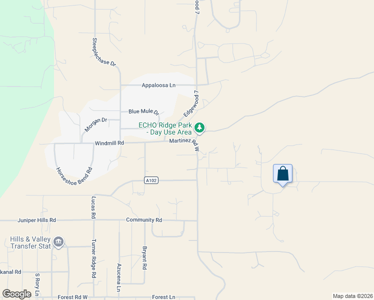 map of restaurants, bars, coffee shops, grocery stores, and more near 3 Pinon Hills Road in Edgewood