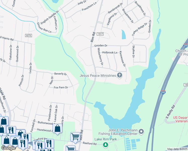 map of restaurants, bars, coffee shops, grocery stores, and more near 1832 Cellner Drive in Fayetteville
