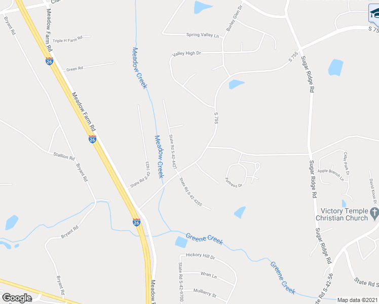 map of restaurants, bars, coffee shops, grocery stores, and more near 421 State Road S-42-820 in Inman