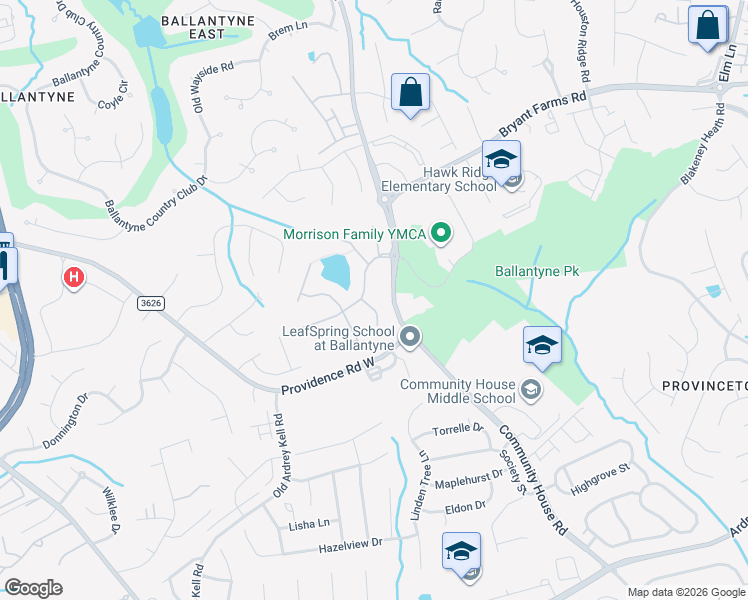 map of restaurants, bars, coffee shops, grocery stores, and more near in Charlotte