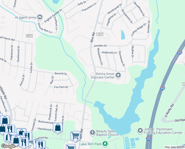 map of restaurants, bars, coffee shops, grocery stores, and more near 4811 Cellner Drive in Fayetteville