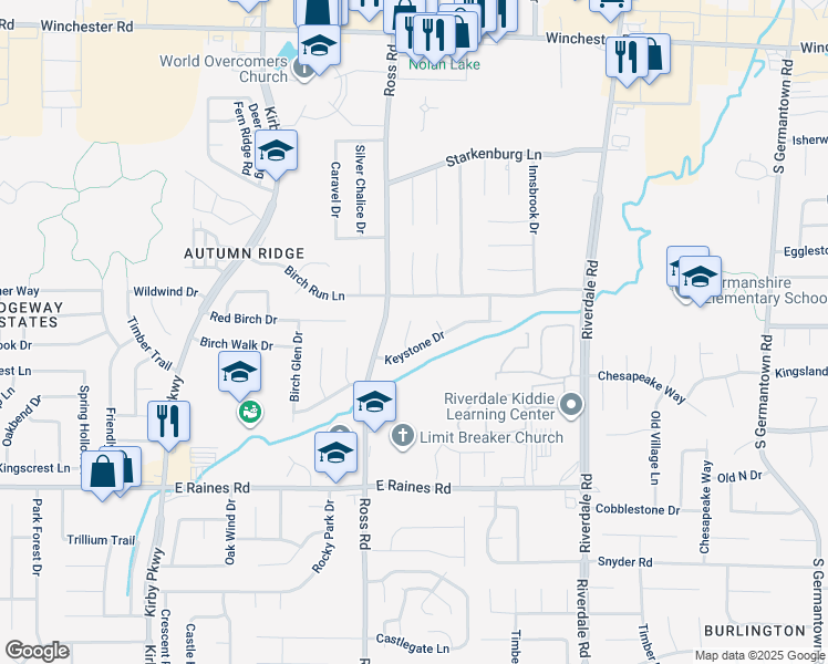 map of restaurants, bars, coffee shops, grocery stores, and more near 3982 Almond Cove in Memphis
