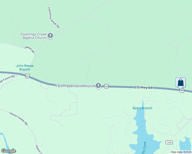 map of restaurants, bars, coffee shops, grocery stores, and more near 2703 U.S. 64 in Hayesville