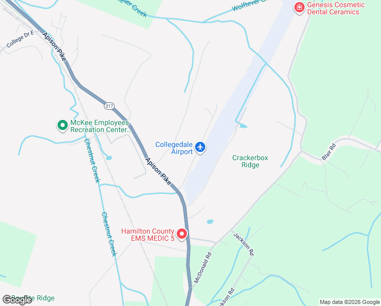 map of restaurants, bars, coffee shops, grocery stores, and more near 5100 Bess Moore Road in Apison