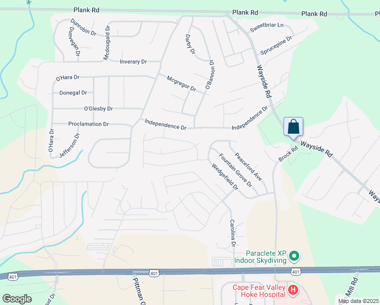 map of restaurants, bars, coffee shops, grocery stores, and more near 135 Tipperary Street in Raeford