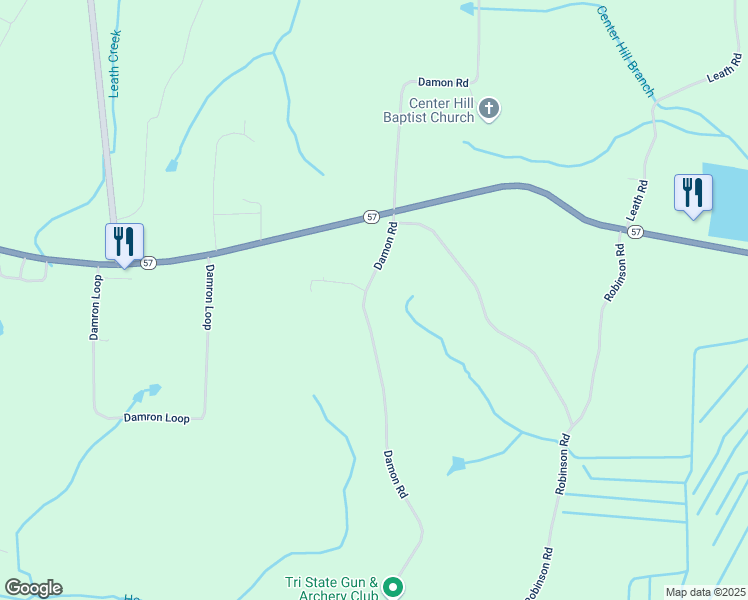 map of restaurants, bars, coffee shops, grocery stores, and more near 1865 Damon Road in Counce