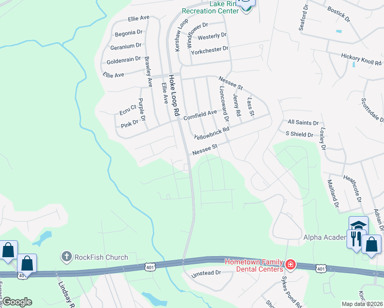 map of restaurants, bars, coffee shops, grocery stores, and more near 1796-1976 Hoke Loop Road in Fayetteville