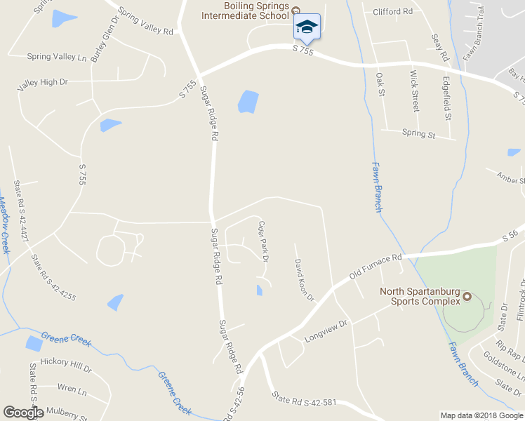 map of restaurants, bars, coffee shops, grocery stores, and more near 473 Cider Park Drive in Boiling Springs