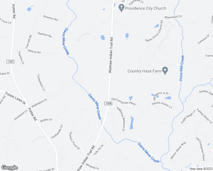 map of restaurants, bars, coffee shops, grocery stores, and more near 3316 Waxhaw Indian Trail Road in Indian Trail