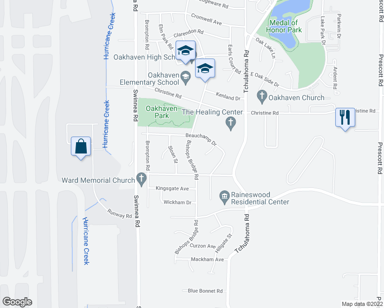 map of restaurants, bars, coffee shops, grocery stores, and more near 3968 Bishops Bridge Road in Memphis