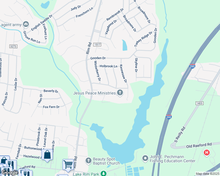 map of restaurants, bars, coffee shops, grocery stores, and more near 9561 Mountain Home Drive in Fayetteville