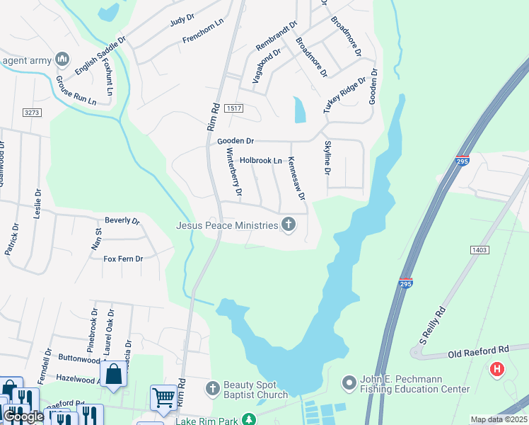 map of restaurants, bars, coffee shops, grocery stores, and more near 9561 Mountain Home Drive in Fayetteville